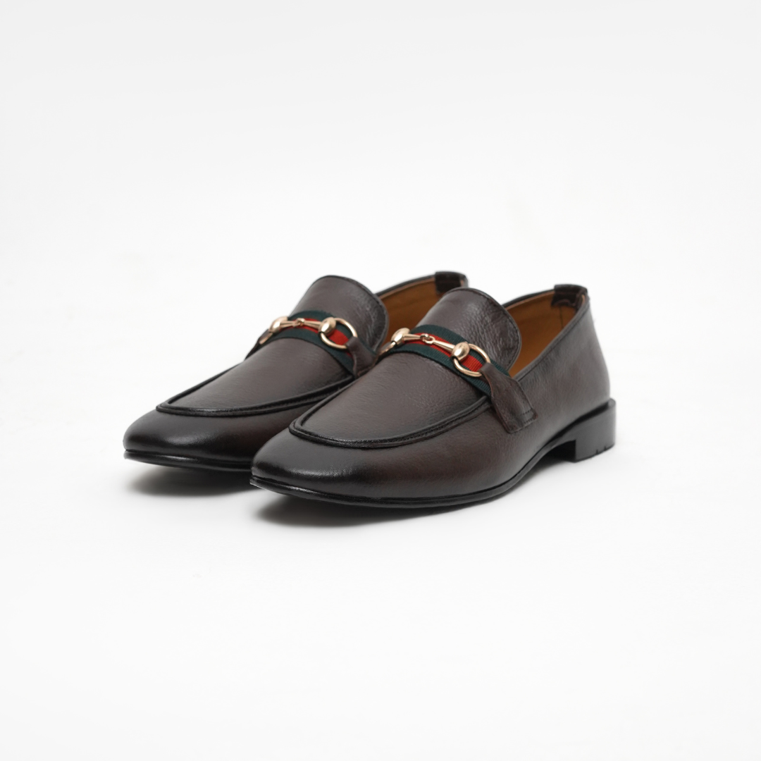 RICH BROWN CALF LEATHER HORSEBIT LOAFER (ROYAL STRAP)