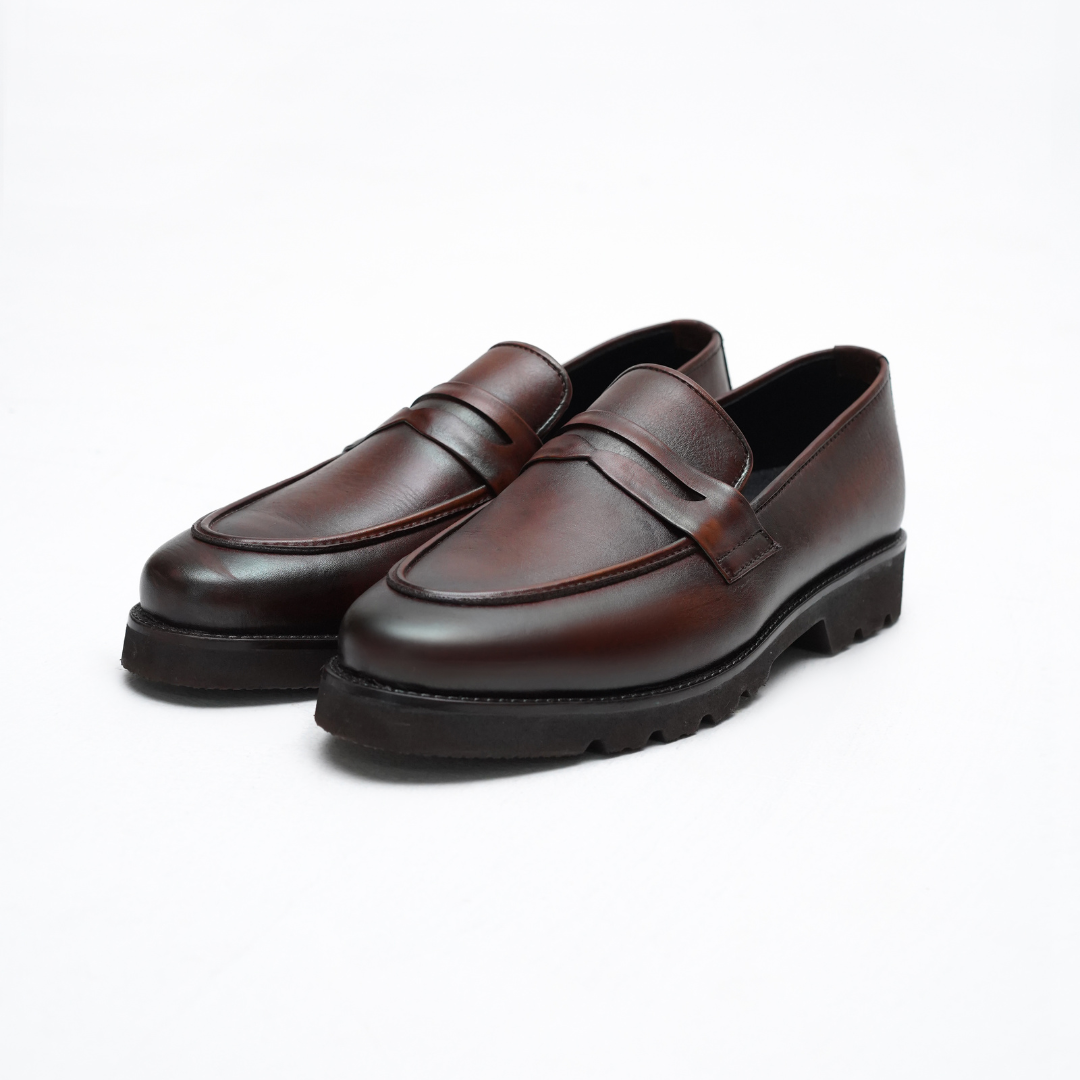 VINTAGE CHUNKY PENNY LOAFERS (DARK BROWN)