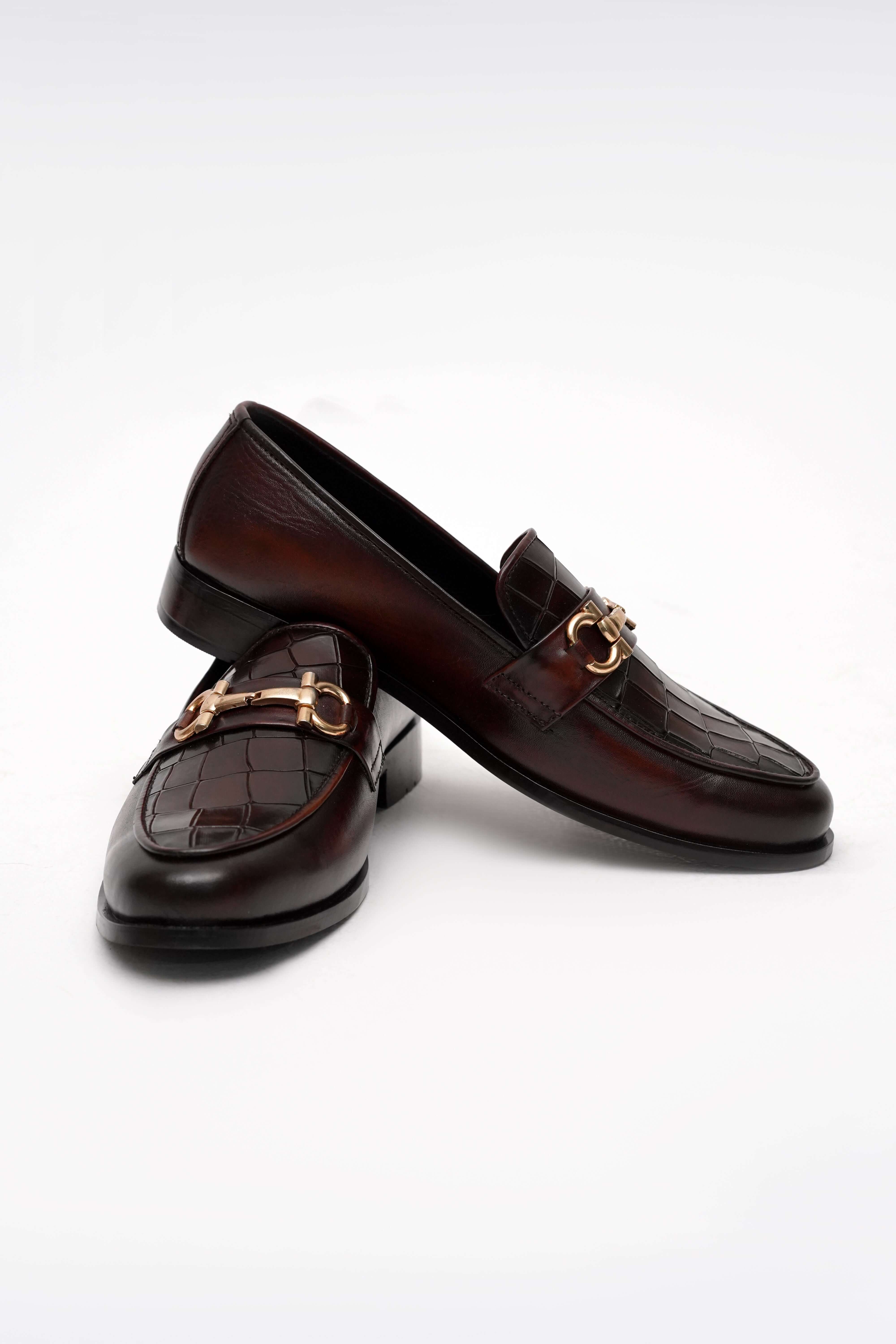 DARK BROWN CALF LEATHER HORSEBIT LOAFERS