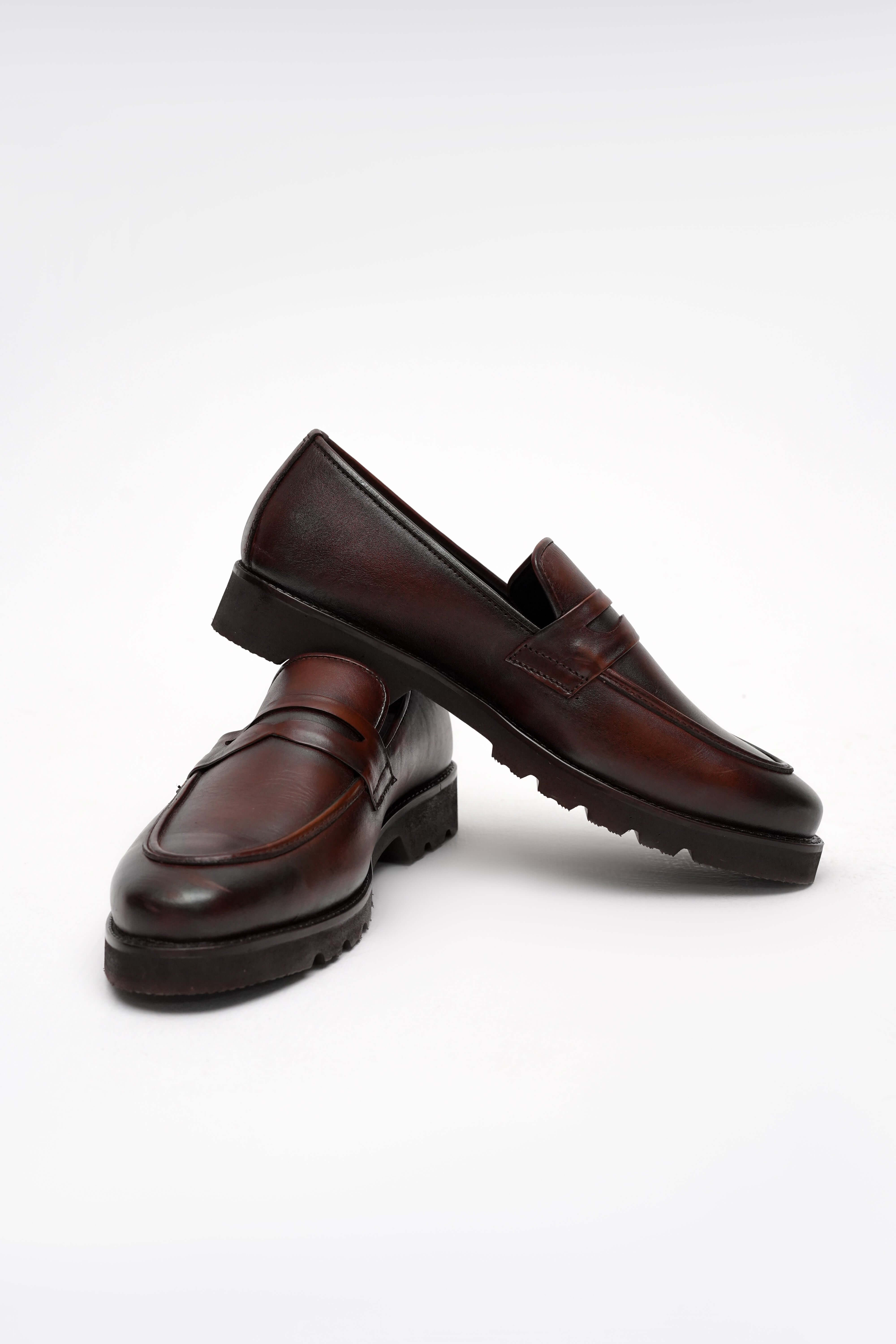 VINTAGE CHUNKY PENNY LOAFERS (DARK BROWN)