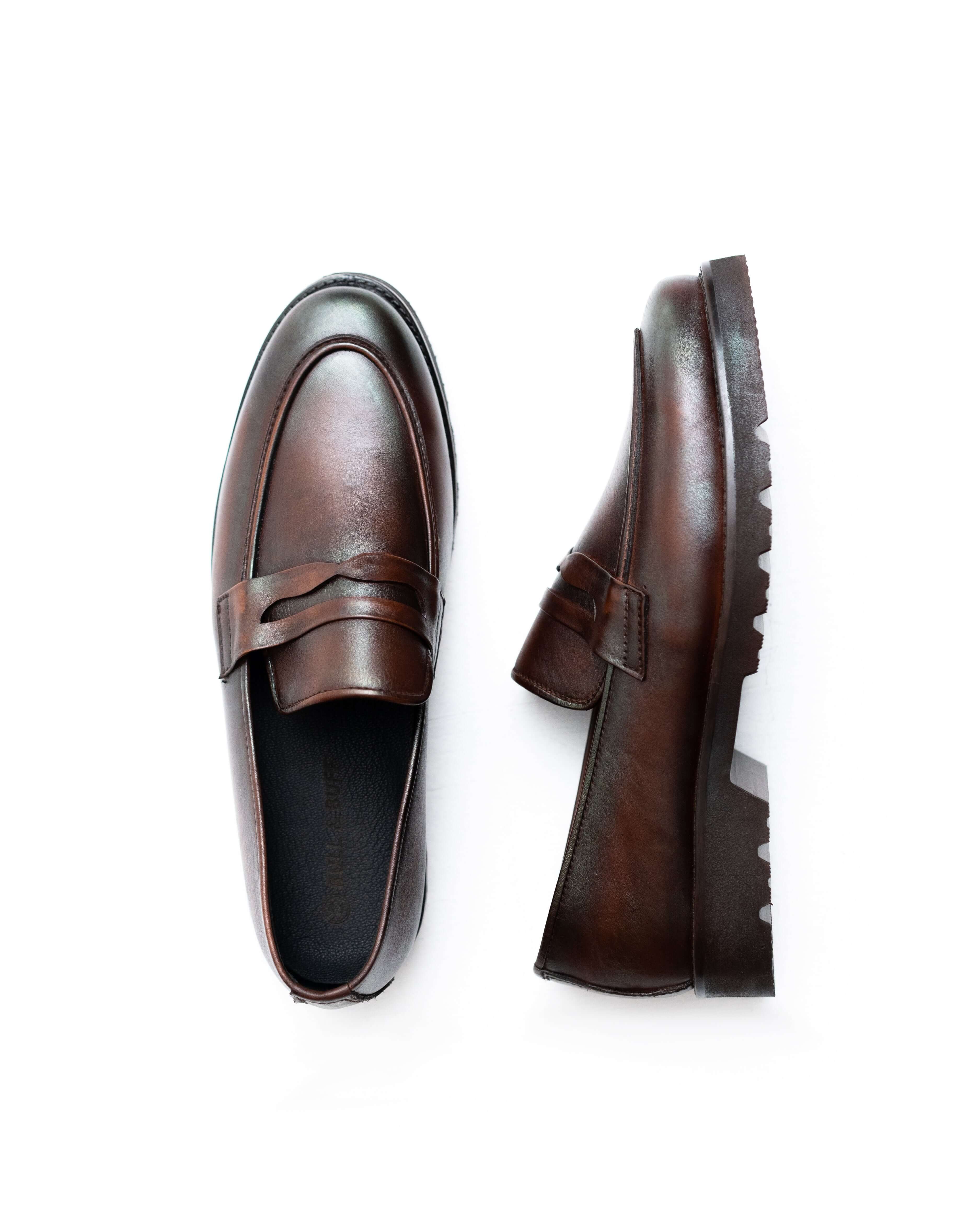 VINTAGE CHUNKY PENNY LOAFERS (DARK BROWN)