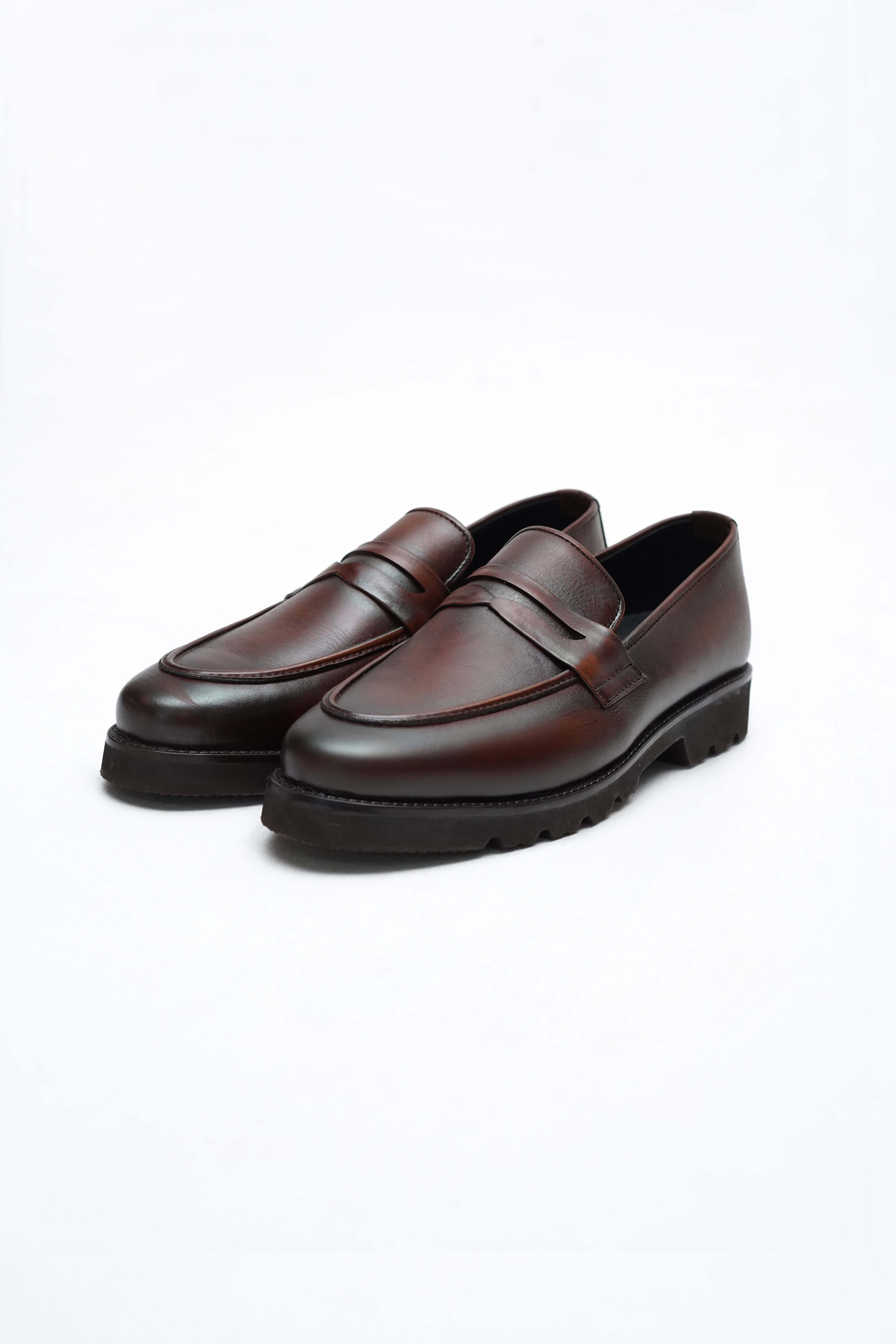 VINTAGE CHUNKY PENNY LOAFERS (DARK BROWN)