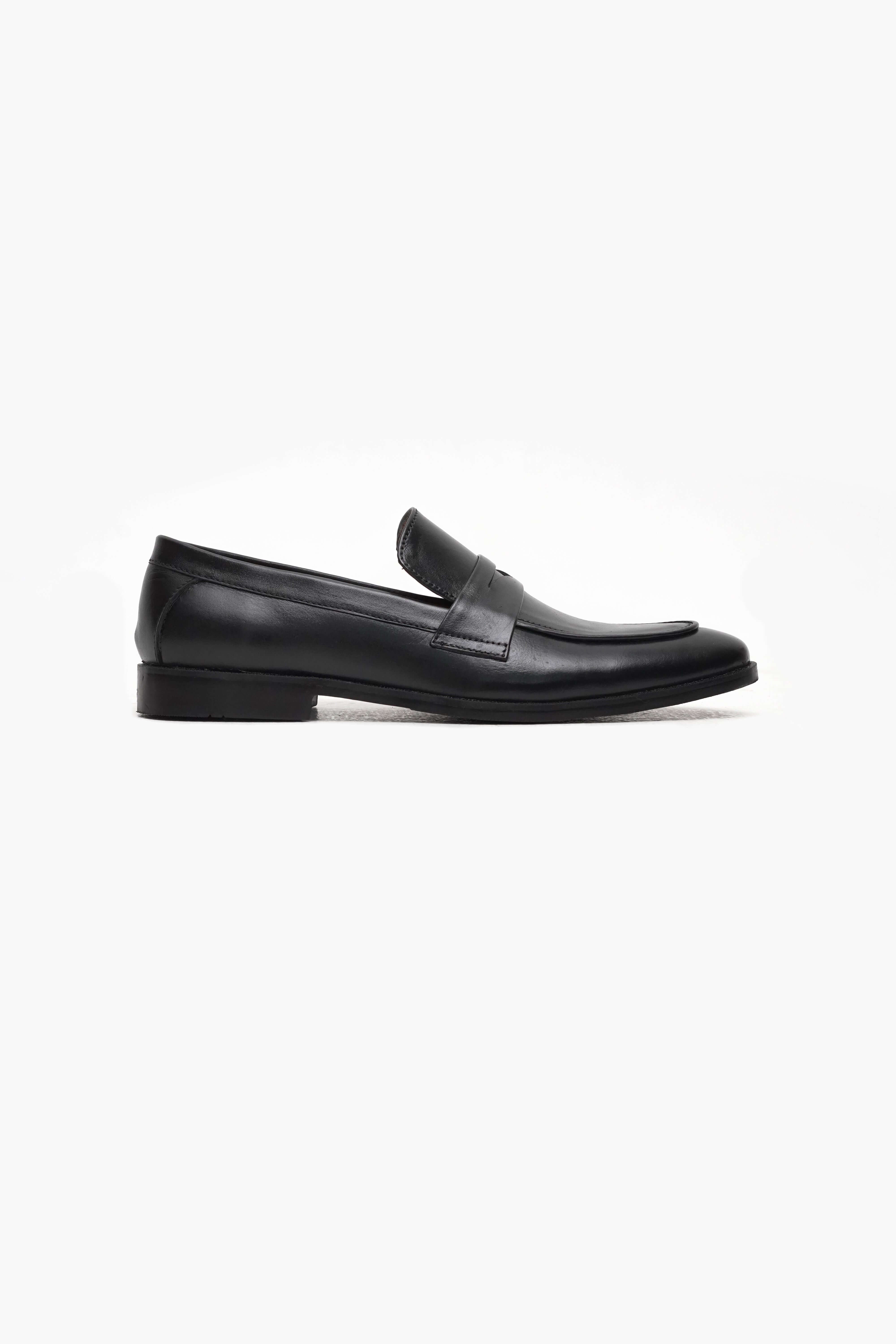 CLASSIC BLACK CALF LEATHER PENNY LOAFERS