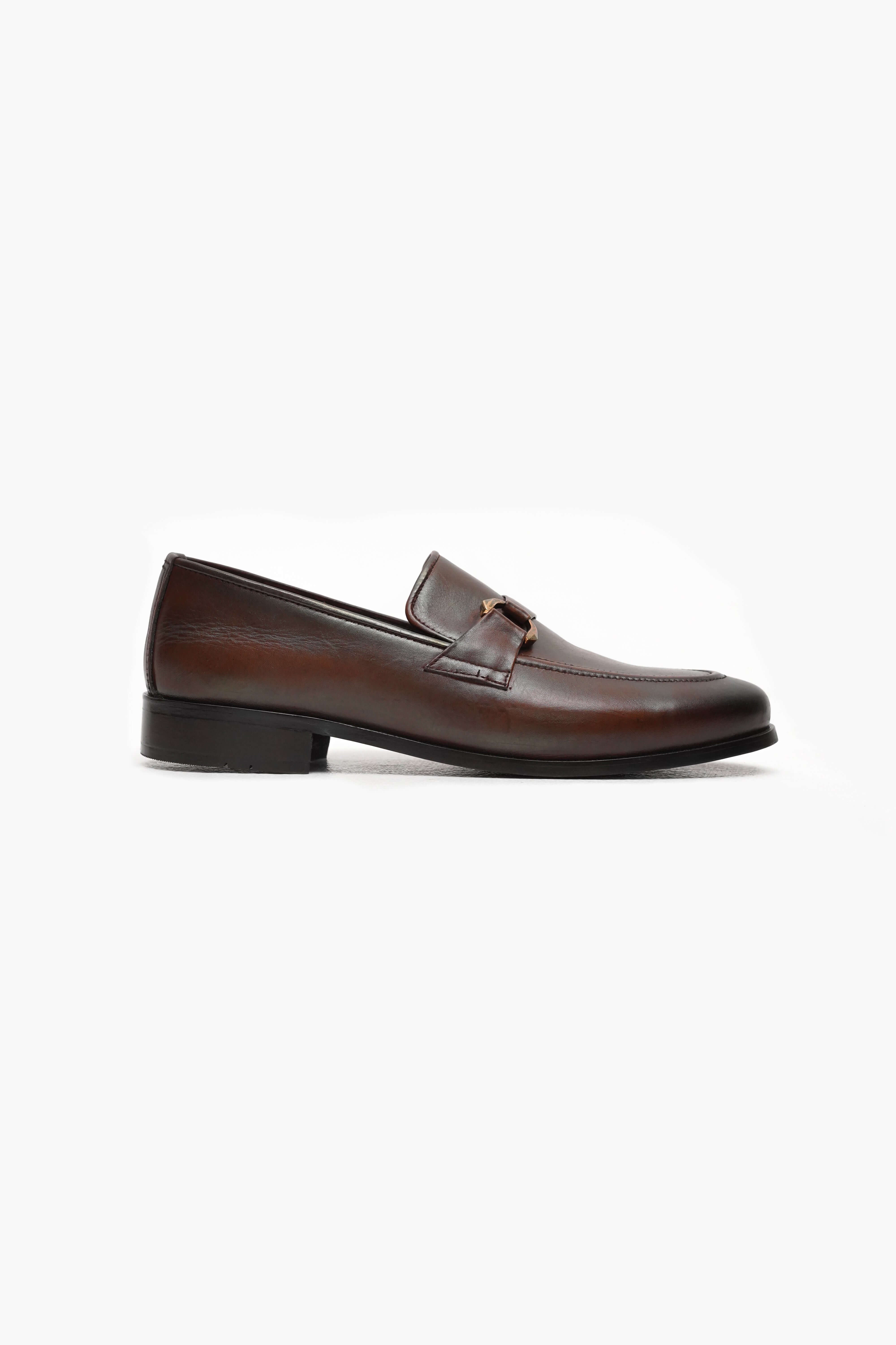 RICH BROWN CALF LEATHER MONK STRAP LOAFERS