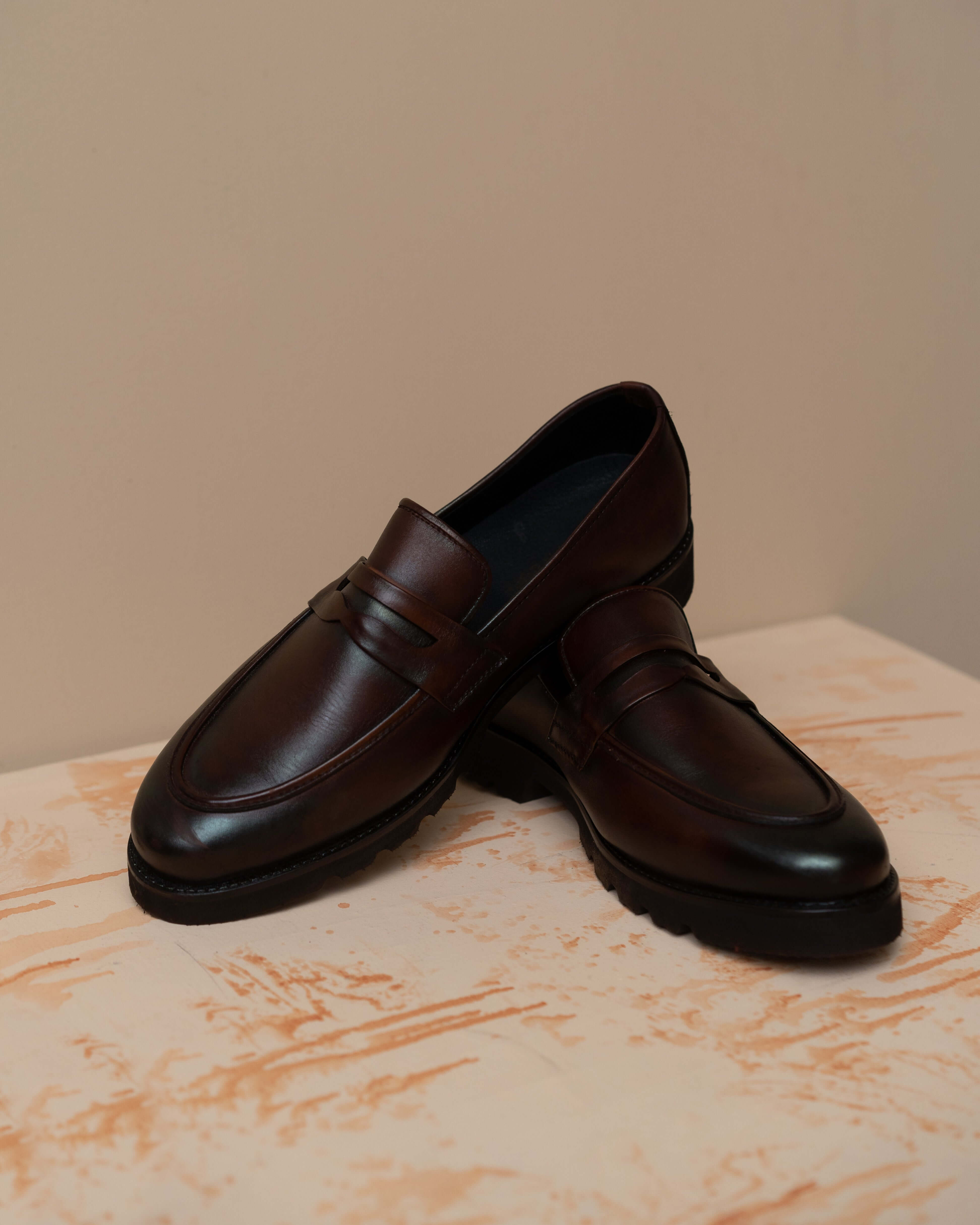 VINTAGE CHUNKY PENNY LOAFERS (DARK BROWN)