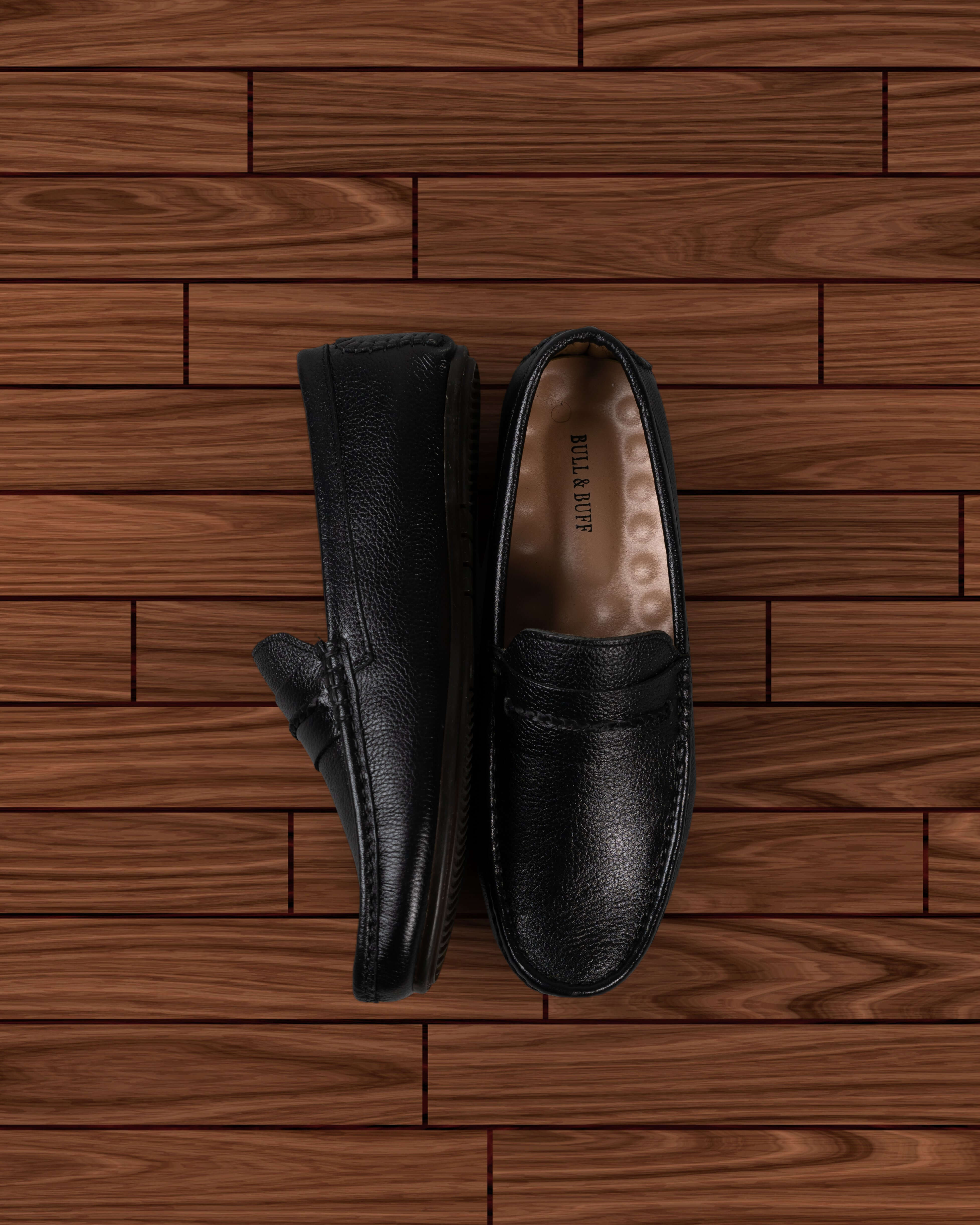 CLASSIC BLACK MOCCASIN PENNY LOAFERS