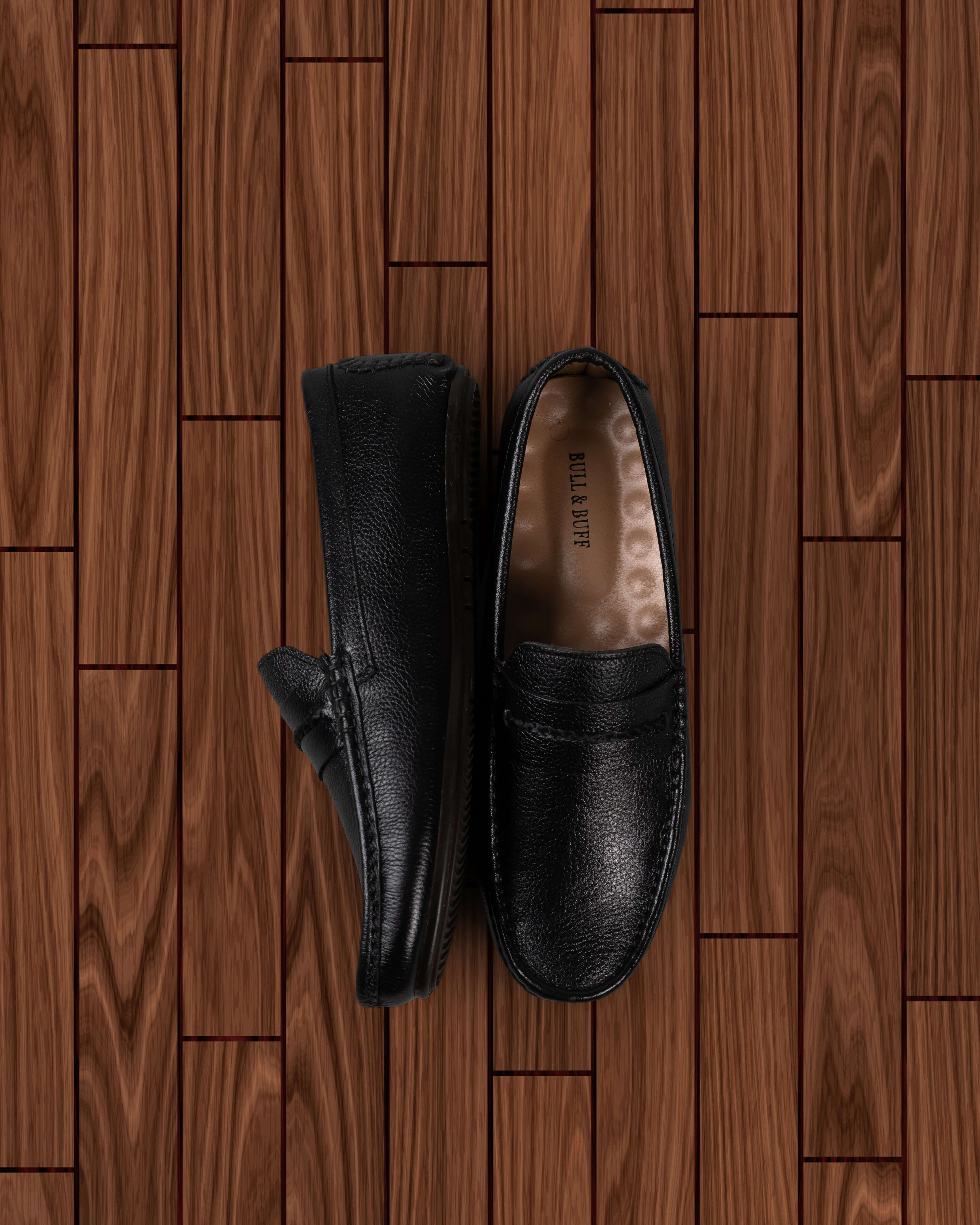 CLASSIC BLACK MOCCASIN PENNY LOAFERS